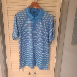 Oakley Blue Stripe Retro Polo Golf Men's Shirt Large